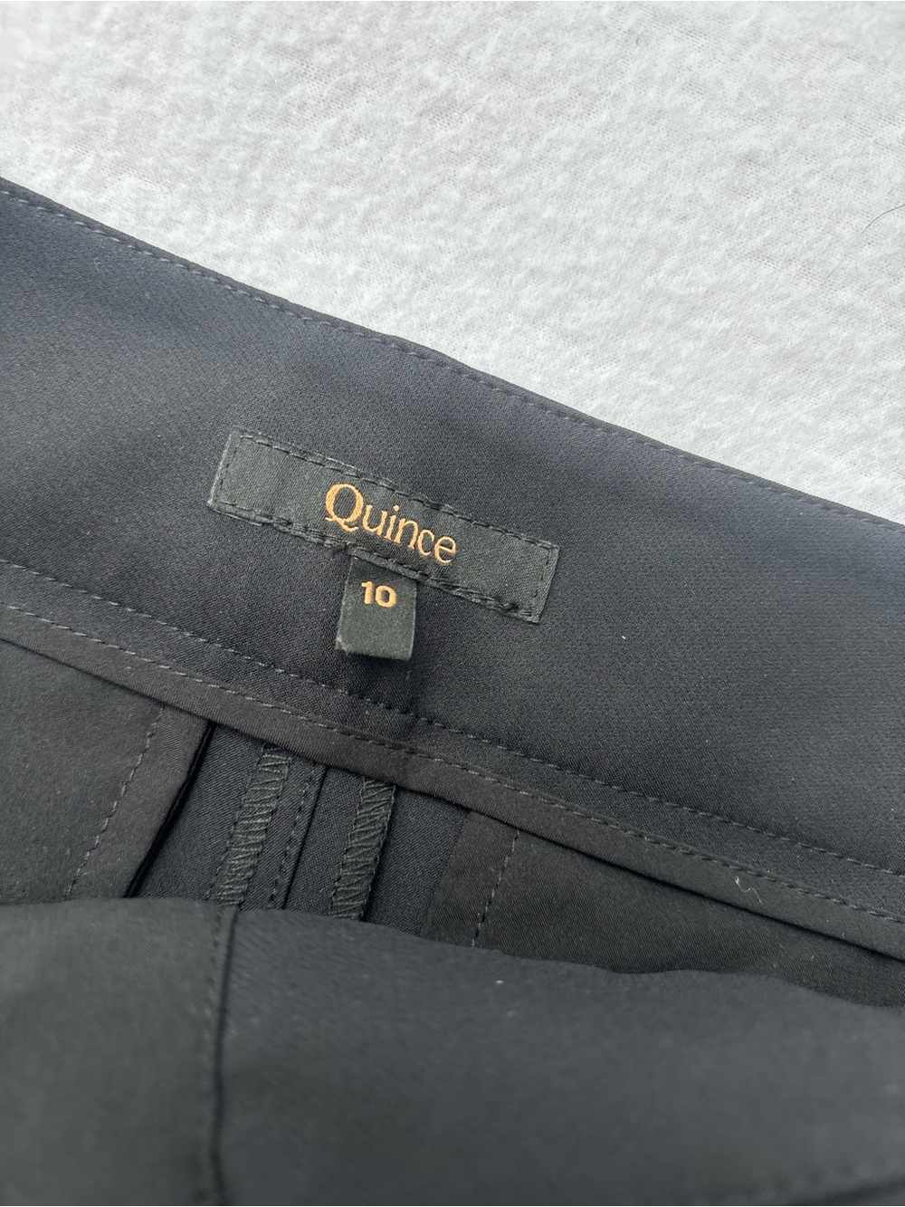 Quince Scuba Black Ankle-Length Tailored Pants with Gold Buttons - Picture 2 of 9